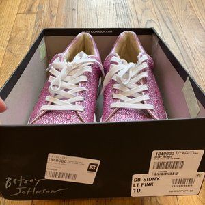Betsey Johnson Sidny rhinestone platform sneakers - NEVER WORN! sz 10 light pink